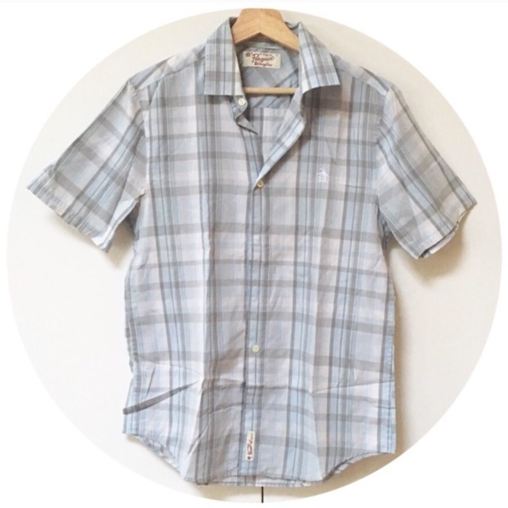 Men’s Penguin Plaid Button Down Shirt